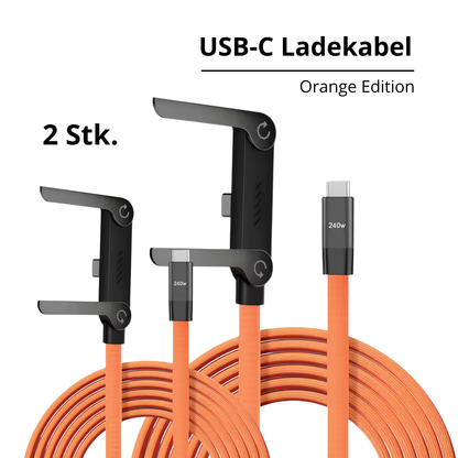 240W USB-C auf USB-C Kabel (1,5m) – Schnellladekabel mit innovativem Handy-Ständer & 180° Winkelstecker
